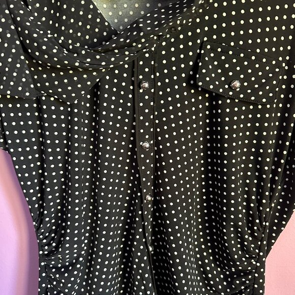 white house black market polkadot blouse - Picture 3 of 4